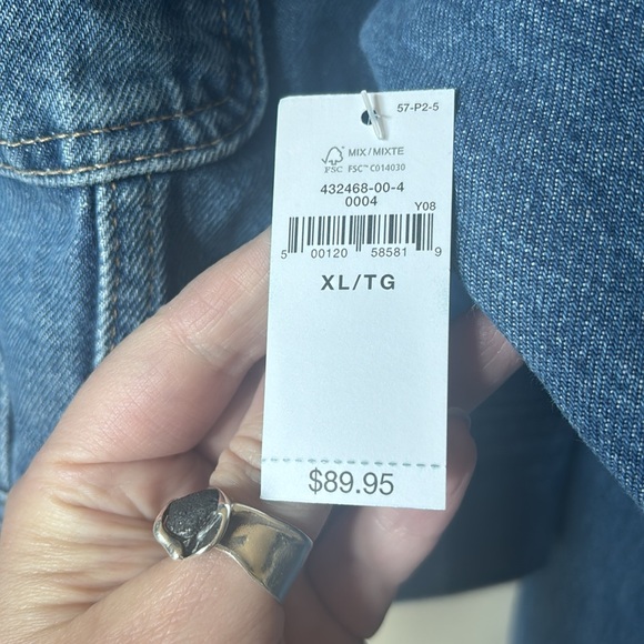 Gap women’s cropped denim jean jacket with zipper size XL new with tags - Picture 7 of 8